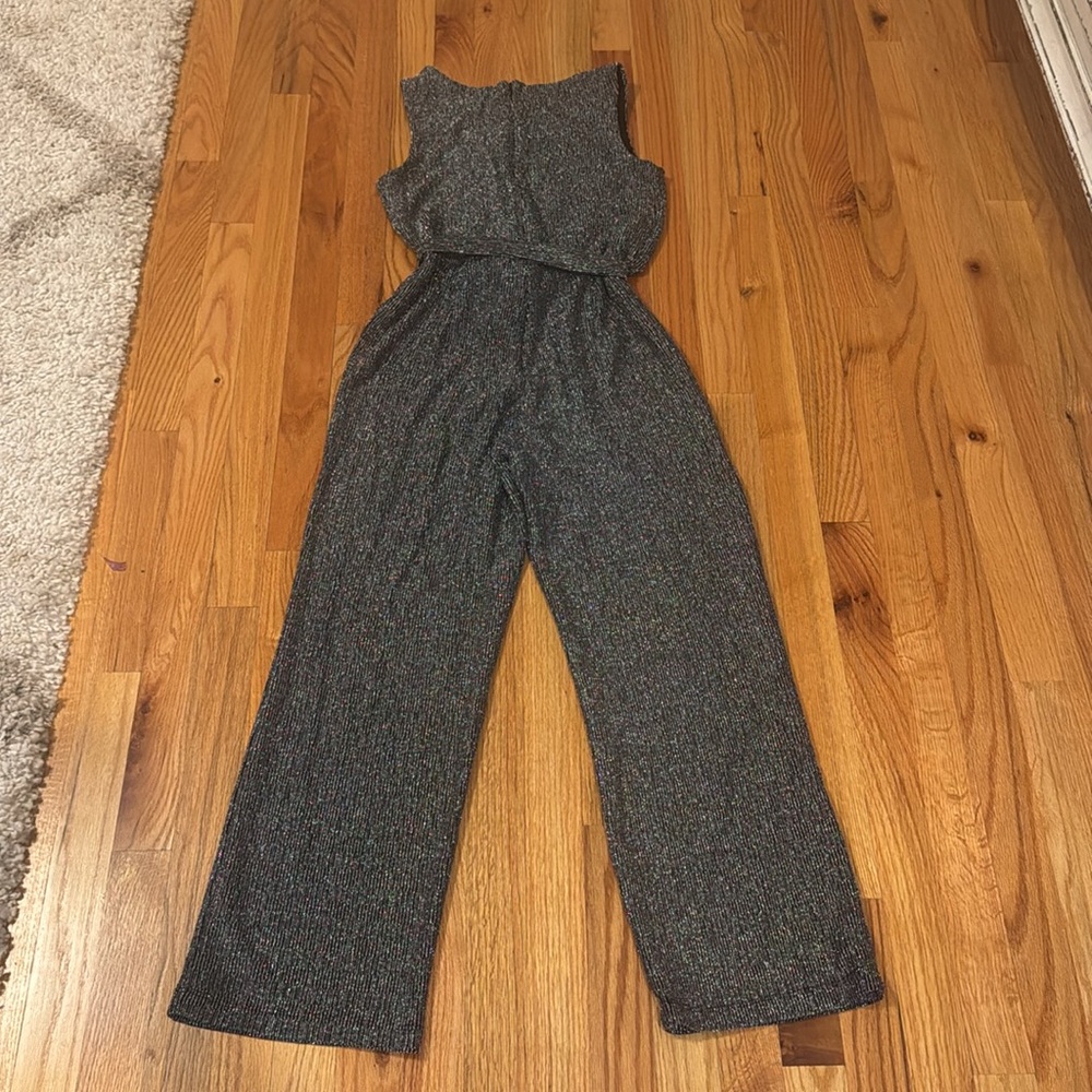 Nicole Miller Wide Leg Metallic Tie Waist Jumpsuit - Picture 5 of 5